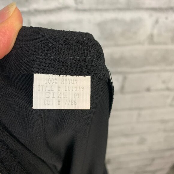 Vintage Saks Fifth Avenue Collection Black Jersey Knit Ruffle Knee Length Skirt - Picture 8 of 12